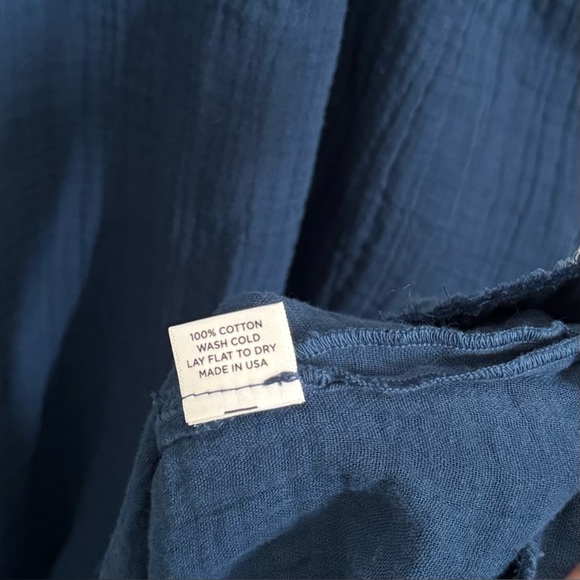 Ocean + Main Teal Gauze 100% Cotton Maxi Dress With Pockets Size 2X NEW - Picture 7 of 7